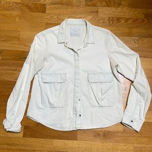 Zara Trafaluc Boxy Denim Chambray Shirt